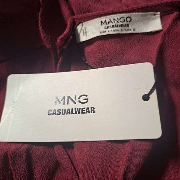 Mango‎ Dress Burgundy Red Swing Mini Dress Size 8 - Picture 6 of 8